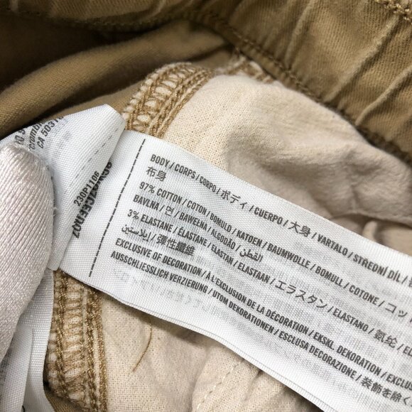 Abercrombie Kids Boys 15/16 Chino Jogger Pants Beige Pull On Drawstring - Picture 7 of 7